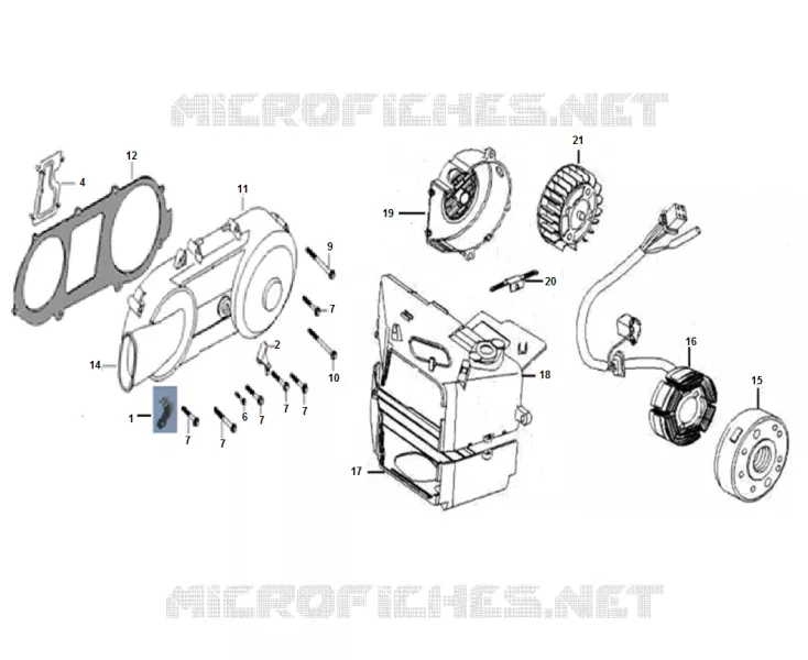 DECKSEL LINKS / LICHTMASCHINE / STATOR