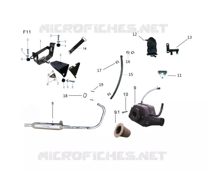 AUSPUFF / LUFTFILTER / BATTERIEKASTEN