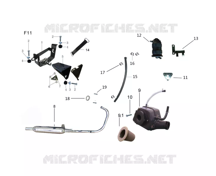 AUSPUFF / LUFTFILTER / BATTERIEKASTEN